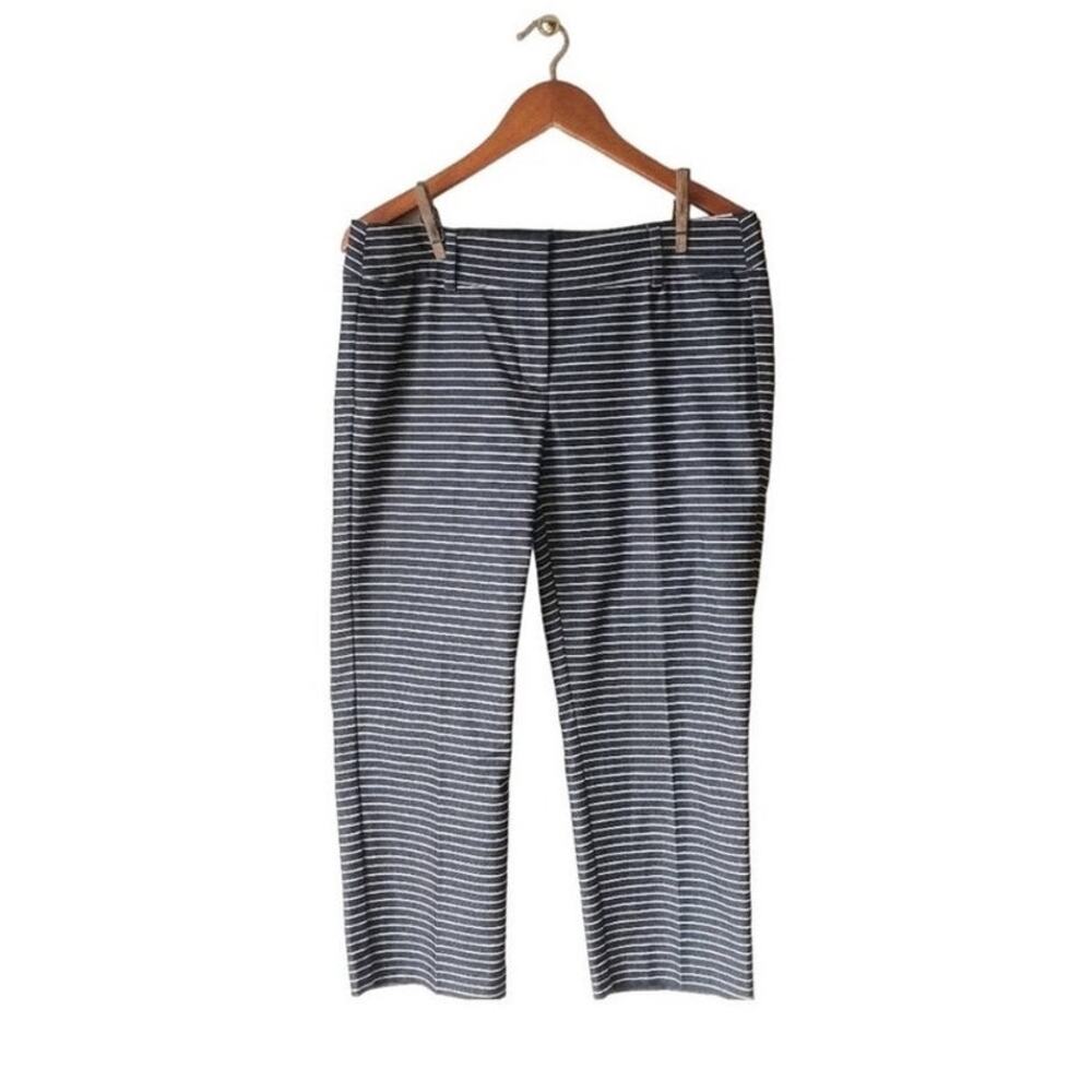 Loft Gray And White Striped Pants Size 6 NWT